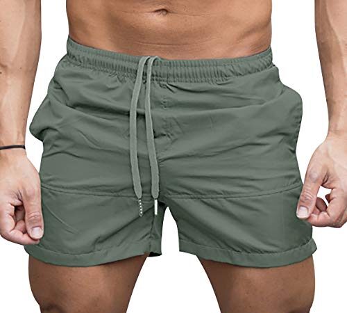 Costume Mare Uomo Costume da Bagno Uomo Corto Pantaloncini Corti Boxe Uomo Costume Piscina Nuoto Spiaggia Surf Costume Pantaloncino Costumi Bagno Uomo Taglie Forti Asciugatura Rapida Casual Verde M