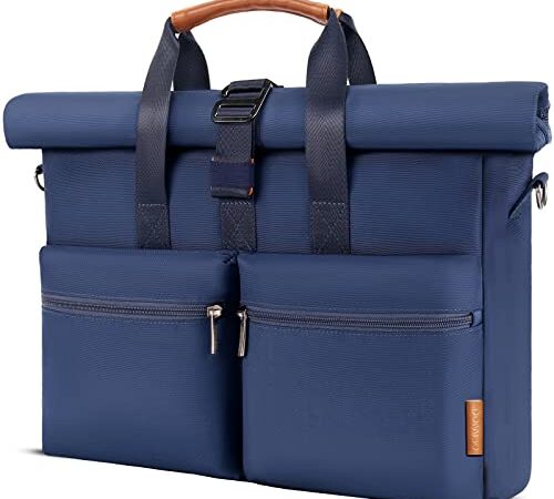 DOMISO Zaino per computer portatile da 14 pollici, borsa a tracolla Rolltop, blu