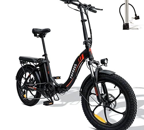 Fafrees F20 [Ufficiale] Pieghevole E Bike Fatbike con batteria da 36 V 15 AH, bicicletta elettrica da donna 20 pollici, 250 W, 25 km/h, Shimano 7S, Nero
