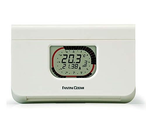 Fantini Cosmi C57 Cronotermostato settimanale a batterie, Bianco