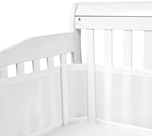 Gogou paracolpi neonato per lettino, barriera letto bambini pieghevole, paraurti a 4 lati, universale, lunghezza regolabile con chiusura velcro, rete traspirante 3D, alta qualità.