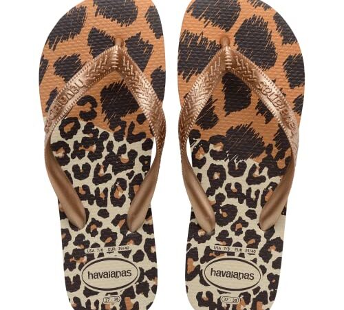 Havaianas Top Animals, Infradito Donna, Oro Beige/Rosa/Marrone Scuro, 37/38 EU