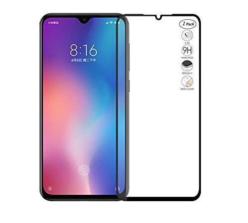 HERCN (1 Pack) Xiaomi Mi 9 SE 5.97" Vetro Temperato, Ultra Resistente Full Coverage Full Glue 9H Durezza Pellicola Protettiva in Vetro Temperato per Xiaomi Mi 9 SE Smartphone (Nero)