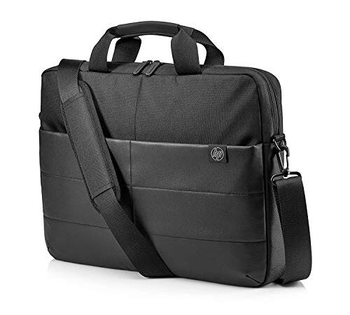 HP - PC Classic Briefcase, Borsa Porta Computer fino a 15.6", Scomparto Dedicato al Notebook, Tasche per Organizzazione Accessori, Cerniera Rinforzata, Materiale Impermeabile, Nero
