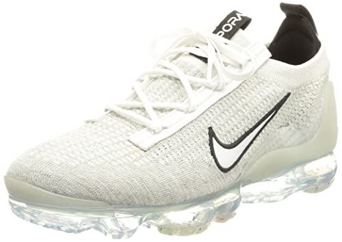 Nike Air Vapormax 2021 FK, Scarpe da Ginnastica Uomo, Bianco/Nero/Argento Metallizzato/Bianco, 44 EU