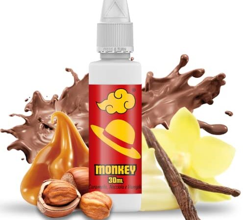 NINDO 30ml Aroma Cremoso Concentrato MONKEY - Dolce Caramello con Nocciola e Vaniglia! | 100% Made in Italy - Aroma da Diluire