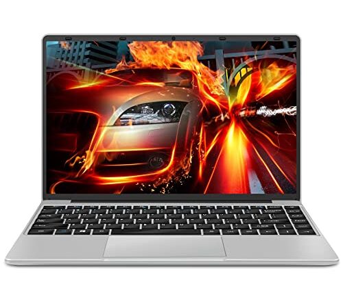 Notebook 14" 64 GB ROM Supporta l'espansione SSD 1TB Windows 10 PC Portatile Intel 6GB RAM WOZIFAN 2.4G+5G WiFi 1080 FHD BT 4.2 USB HDMI con mouse senza fili & adesivi per tastiera Italiana-Argento