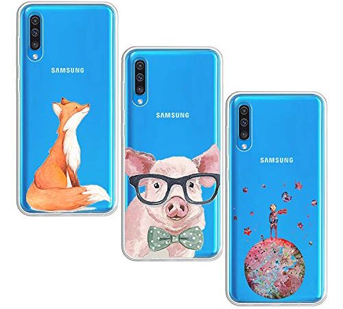 Oihxse Custodia Compatibile per Galaxy A40 Cover,Custodia con TPU Morbido,Ultra Leggere Sottile e Trasparente per Galaxy A40,Custodia Morbida in Silicone Flessibile Crystal-Includere tre (1A)