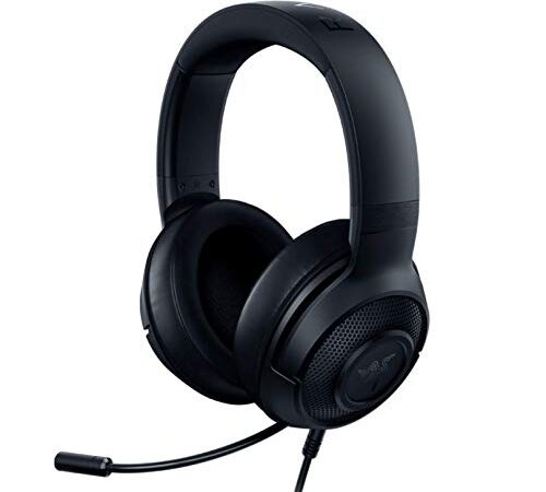 Razer Kraken X Lite - Cuffie da gioco Ultralight con audio surround 7.1, telaio leggero, microfono renale pieghevole, per PC, Xbox, PS4, Nintendo Switch, Classic Black