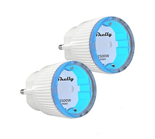 Shelly Plug S - 2 Pack - Presa intelligente per Alexa, Google Home, Nest Hub, presa programmabile con controllo vocale, misurazione della corrente