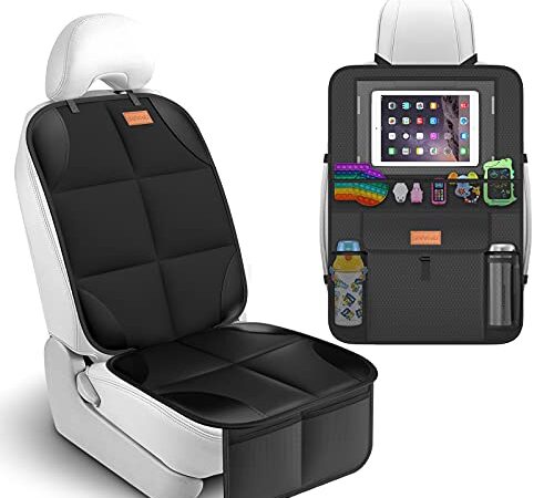 Smart eLf Protettore di Sedili Auto impermeabile Coprisedile Seggiolino Bambini per Proteggere, Organizer Sedile Protezione, Anti-Graffio Organizzatore Sedile Impostato,Adatto per Isofix - Antiscivolo