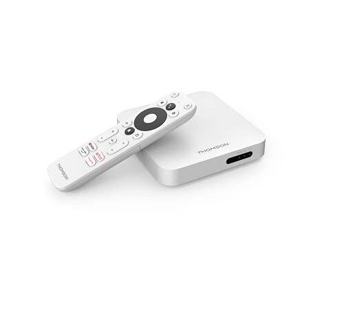 THA100 Ultra HD 4K Android TV Box Google Playstore, Netflix, Prime Video, DAZN, Disney+, Youtube, HDR10, Wifi, Telecomando Vocale, Bluetooth, Chromecast, SDRAM: DDR4: 2 GB Flash: eMMC: 8 GB
