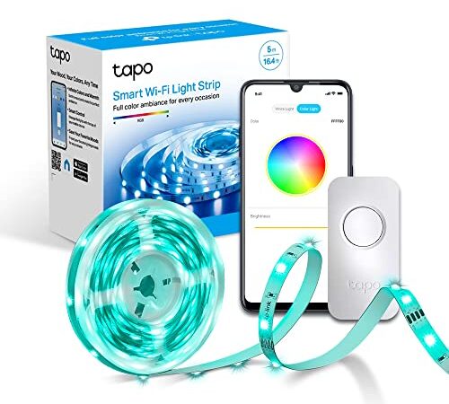 TP-Link Tapo L900-5 Striscia LED Smart 5m, WiFi Strisce LED RGB Compatibile con Alexa e Google Assistant, Sync-to-Sound, Luci LED Adatto per Casa, Bar, Festa, Accorciabile e Controllo dall'APP
