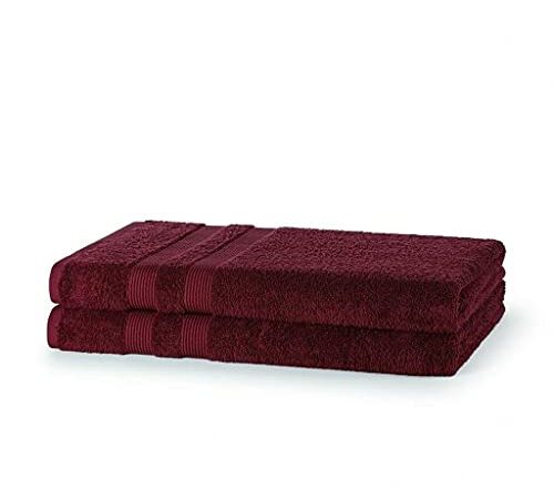 vozbi - Set di asciugamani da bagno super assorbente, in puro cotone al 100%, lavabile, di lusso, 90 x 150 cm, 500 g/m², per il bagno (vino)