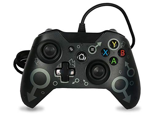 Wired Controller Xbox One Gamepad per Giochi USB Cablato Joypad Joystick di Gioco Microsoft Windows 7/8/10 Joystick per Xbox One/Xbox one X/Xbox One S/Xbox Series X/S(Nero)