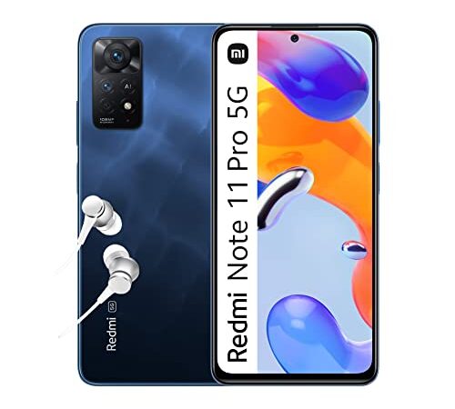 Xiaomi Redmi Note 11 Pro 5G - Smartphone 8+128GB, 6.67” 120Hz FHD+ AMOLED DotDisplay, Snapdragon 695, 108MP+8MP+2MP AI Fotocamera tripla, 5000mAh, Blue (IT + garanzia 2 anni) Alexa mani libere