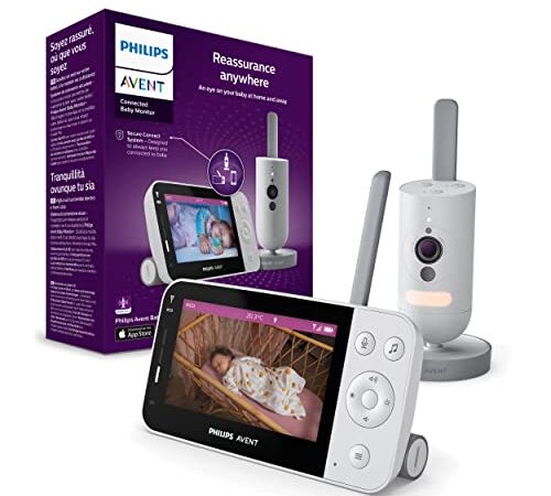 Baby monitor Philips Avent Connected, con videocamera Full HD, sistema Secure Connect e app Baby Monitor+, SCD923/26