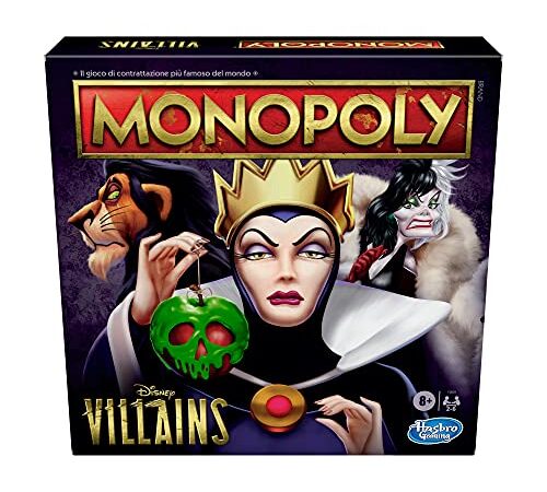 Hasbro Monopoly: Disney Villains Edition, gioco per bambini dagli 8 anni in su, gioca come un classico cattivo Disney