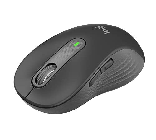 Logitech Signature M650 L Mouse Wireless Full Size, Per Mani Grandi, Clic Silenziosi, Tasti Laterali Personalizzabili, Bluetooth, Compatibilità Multidispositivo, Grigio