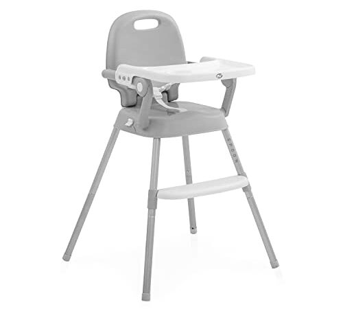 ms Innovaciones 2080 Seggiolone 3 in 1 Seggiolone, Sedia e Booster (Grigio), Seggiolone Pappa, Pieghevole e Trasportabile, 1 Unità (Confezione da 1)