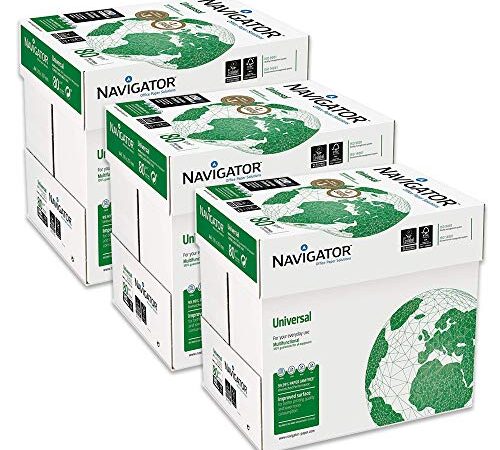 Navigator Universal Carta Premium per ufficio, Formato A4, 80 gr, Confezione da 15 risme da 500 Fogli