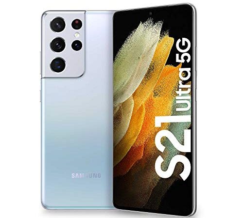 Samsung Smartphone Galaxy S21 Ultra 5G, Caricatore incluso, Display 6.8" Dynamic AMOLED 2X, 5 fotocamere, 256 GB, RAM 12GB, 5000mAh, Dual SIM + eSIM, (2021) [Versione Italiana], Phantom Silver