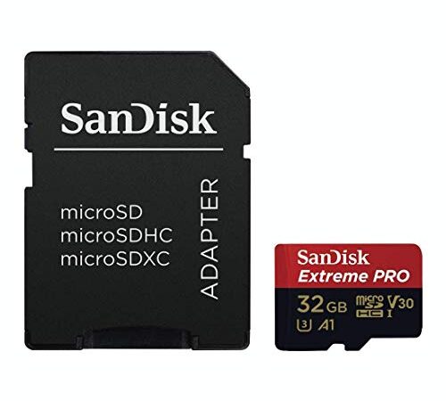 SanDisk Extreme Pro Scheda di Memoria microSDHC da 32 GB e Adattatore SD con App Performance A1 e Rescue Pro Deluxe, fino a 100 MB/sec, Classe 10, UHS-I, U3, V30