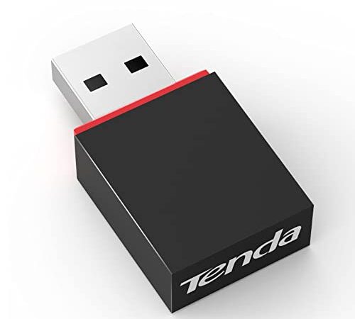 Tenda U3 Adattatore USB Scheda di Rete, Wireless 300Mbps, 2.4GHz, 2 Antenne Interne, USB 2.0, Pulsante WPS, Supporta Windows 10/8.1/8/7/XP, Mac OS 10.7~10.12, Linux