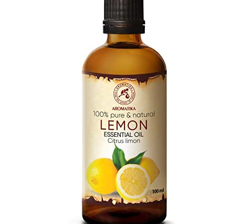 Olio Essenziale di Limone 100ml - Olio di Agrumi - Italia - Naturale e Puro 100% - Buon Sonno - Buonumore - Aromaterapia - Massaggi - Cura delle Unghie - Aroma Lamps - Lemon Essential Oil