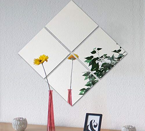 4 pezzi di piastrelle a specchio Image 30 ogni 30x30cm decorazione murale specchio adesivo specchio da parete
