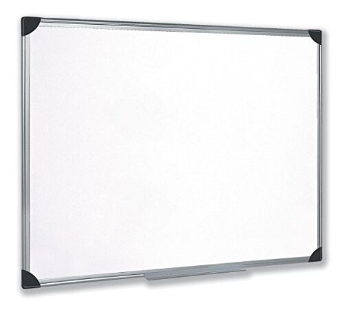 5 Star - Lavagna magnetica cancellabile a secco con porta penne e cornice in alluminio, 90x60cm, bianco