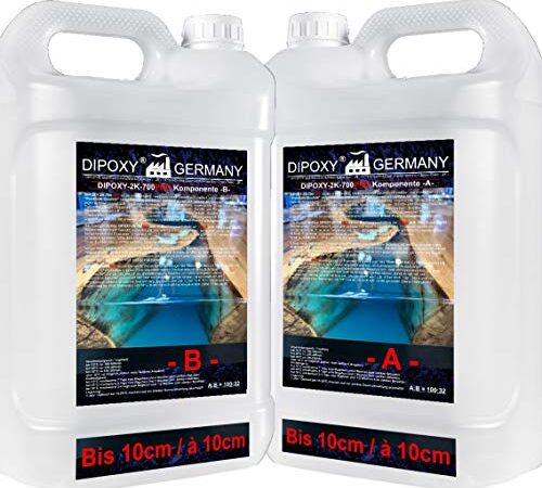 79,2kg DIPOXY-2C-700PRO - Resina epossidica a 10 cm, trasparente, glassa epossidica, biocomponente epossidica, resina colata cristallina, PRV, tavolo in legno, fibra piastrelle, colla