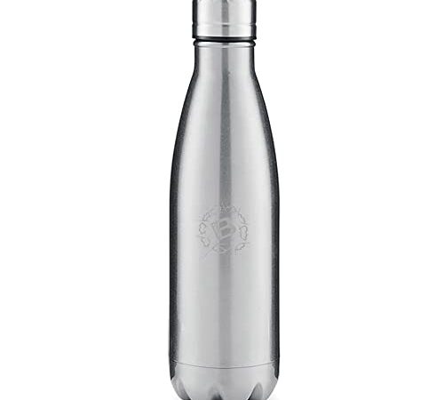 Bijoux Borraccia termica 500 ml, ecologica e riutilizzabile, acciaio 18/8, no BPA, Borracce per Scuola, Sport, Palestra, Yoga