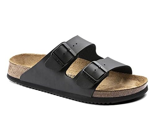 BIRKENSTOCK Arizona SL Birko-Flor Sandalo unisex per adulti, vestibilità normale, Nero , 40 EU Schmal