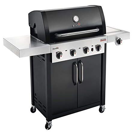 Char-Broil Professional Serie 4400 B - Griglia Barbecue a Gas con 4 Fuochi con Tecnologia TRU-Infrared e Fuoco Laterale, Finitura Nera