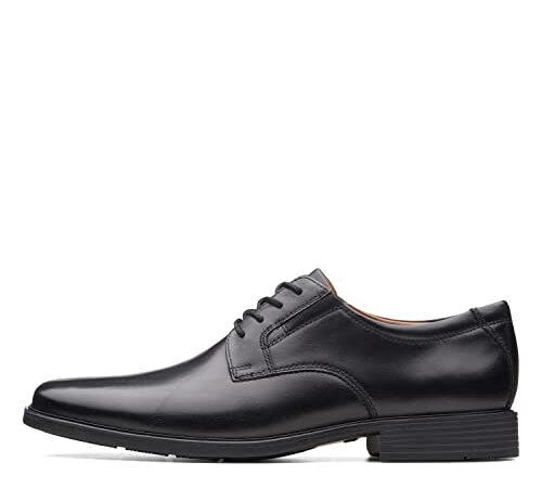 Clarks Tilden Plain Derby, Scarpe con Lacci Uomo, Nero (Black Leather), 46 EU