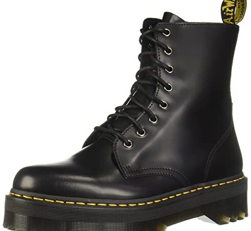 Dr. Martens JADON Scarpe Stringate Basse Brogue Unisex-Adulto, Nero (Black Polished), 39