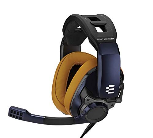 EPOS I Sennheiser GSP 602 - Cuffie professionali da gioco, con cancellazione del rumore passiva, taglia unica, colore: Nero e marrone