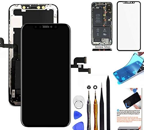 Fixerman Display OLED per iPhone X Schermo [Non LCD], 3D Touch Sostituzione Vetro Digitalizzatore Parti 5,8 Pollici di Ricambio con Kit di Riparazione
