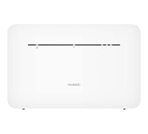 Huawei 4G+ Router Mobile 4G Wi-Fi Lte Cat. 7 Hotspot, Velocità di Download Fino a 300 Mbps, Wi-Fi AC1300 Dual Band, 4 Porte Ethernet Gigabit, Bianco, la Selezione Automatica e Il Beamforming