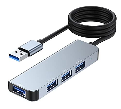 Hub USB 3.0 a 4 Porte, Hub USB Dati Portatile Ultra Sottile Con Cavo Esteso Da 1,2 m, Splitter USB per MacBook, Mac Pro, Mac Mini, IMac, Surface Pro, Laptop, PC, Unità Flash, HDD Mobile