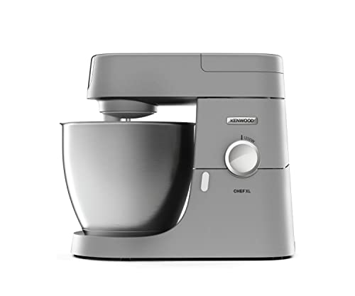 Kenwood KVL4100S Impastatrice Planetaria Chef XL, Robot da Cucina Mixer, 1200 W, Ciotola Grande da 6.7 Litri, 3 ganci di miscelazione, Regolazione elettronica della velocità e Pulse, Acciaio, Argento