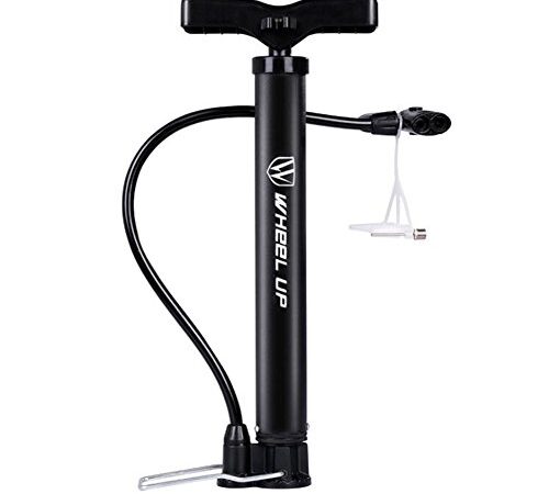 Letton - Pompa da pavimento portatile per bicicletta, per valvole Presta e Schrader, 8 bar, con ago multifunzione