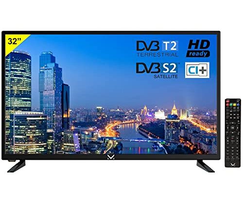 Majestic TVD 232 S2 LED V4 - Televisore LED HD READY da 32", DVB-T/T2 HD e DVB-S/S2 HD, Telecomando, USB, nero