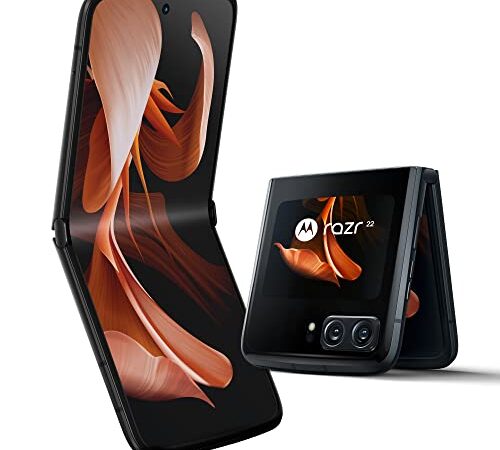 Motorola RAZR 2022 (display flessibile 6.7" FHD+ pOLED, display esterno quick view 2.7", 5G, dual camera 50 MP, Qualcomm Snapdragon 8+, 8/256GB, 3500 mAH, Dual SIM, NFC, Android 12), Quartz Black