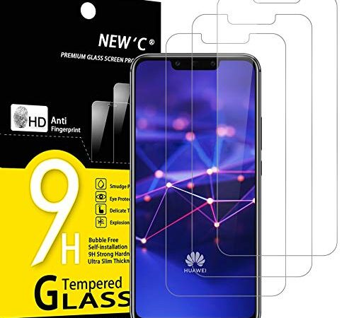 NEW'C 3 Pezzi, Vetro Temperato per Huawei Mate 20 Lite, Honor Play, Pellicola Prottetiva Anti Graffio, Anti-Impronte, Senza Bolle, Durezza 9H, 0,33mm Ultra Trasparente, Ultra Resistente