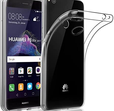 NEW'C Cover Compatibile con Huawei P8 Lite 2017, Custodia Gel Trasparente Morbida Silicone Sottile TPU [Ultra Leggera e Chiaro]
