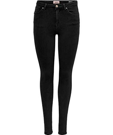 Only Onlpower Mid Push Up SK BB Rea3659 Jeans Skinny, Nero (Black Black), 40 /L30 (Taglia Produttore: Large) Donna