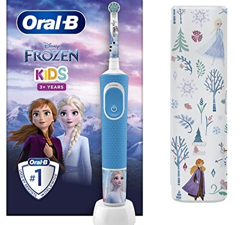 Oral-B Spazzolino Elettrico Ricaricabile Kids Con Personaggi Frozen Disney, 1 Testina, 1 Custodia Da Viaggio, 1 Spazzolino
