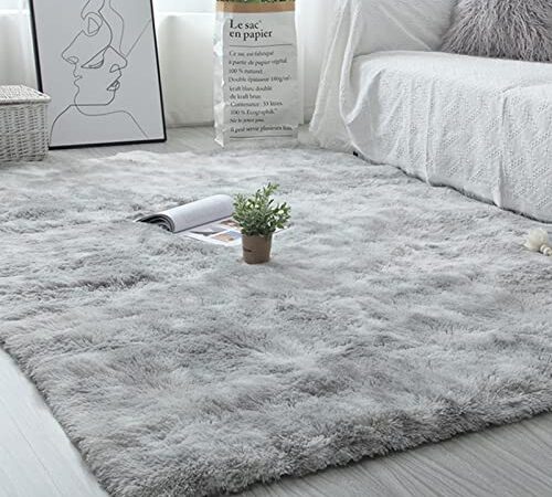 pacegre Tappeto Salotto Moderno Tappeti Camera da Letto 120*160CM Shaggy Tappeti Morbido Tappeto a Pelo Lungo Morbido e Antiscivolo Tappeti Per Soggiorno, Camera da Letto, Bambini Soggiorno (grigio)